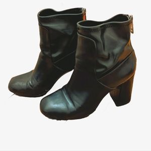 Black Leather Ankle Booties